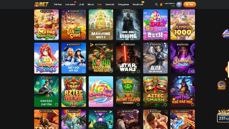 Một số Game Slot HBET hấp dẫn dành cho người chơi 