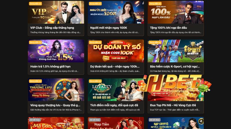 Danh sách khuyến mãi HBET mới nhất 2026